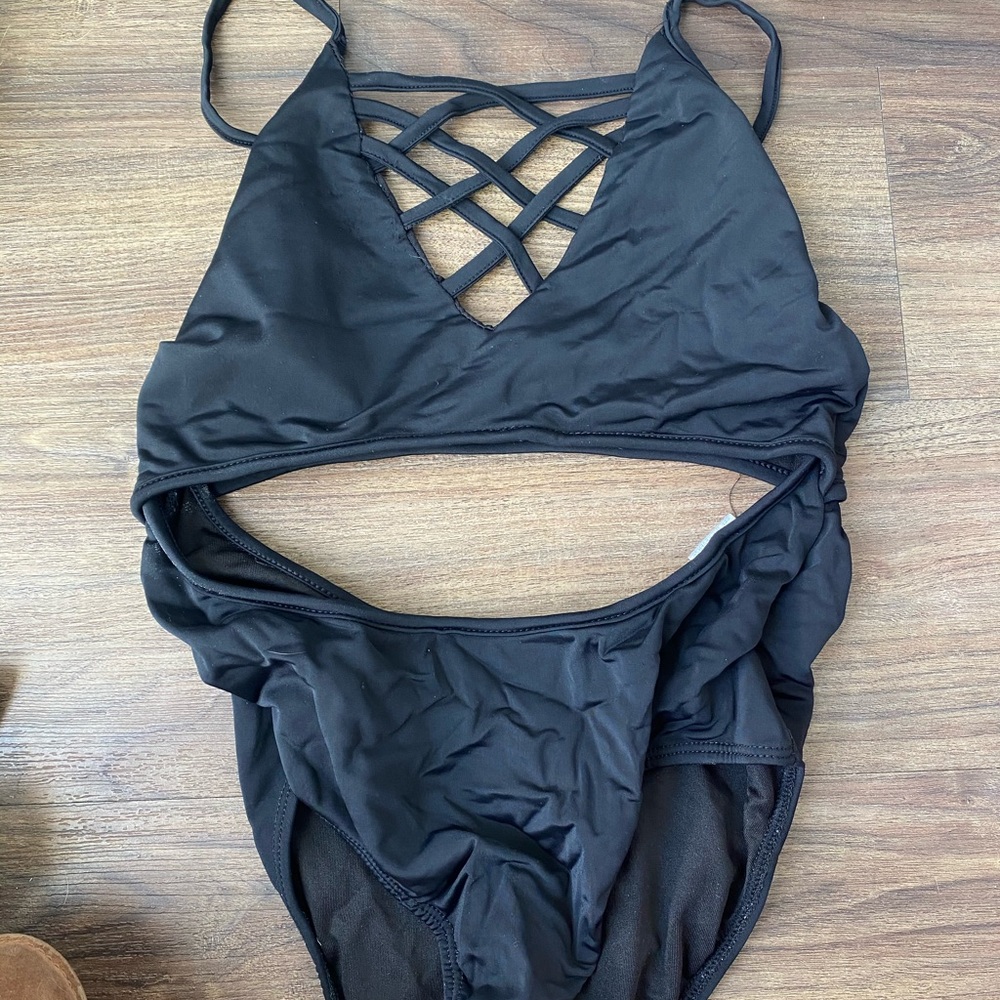 One piece cut out bikini